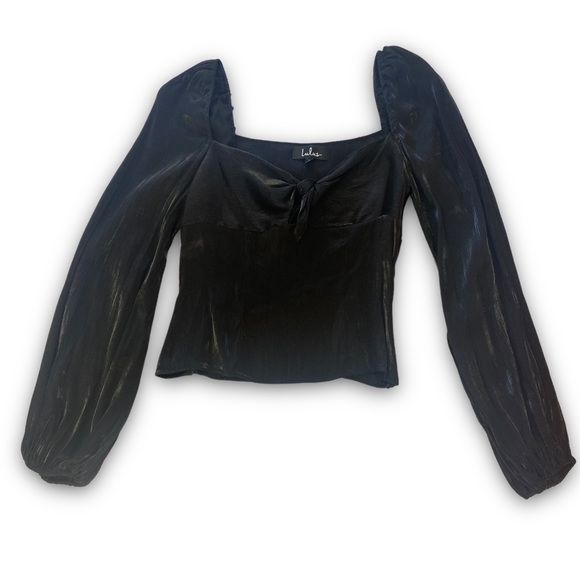 Lulu’s Long Sleeve Shiny Sleek Top - Picture 1 of 7